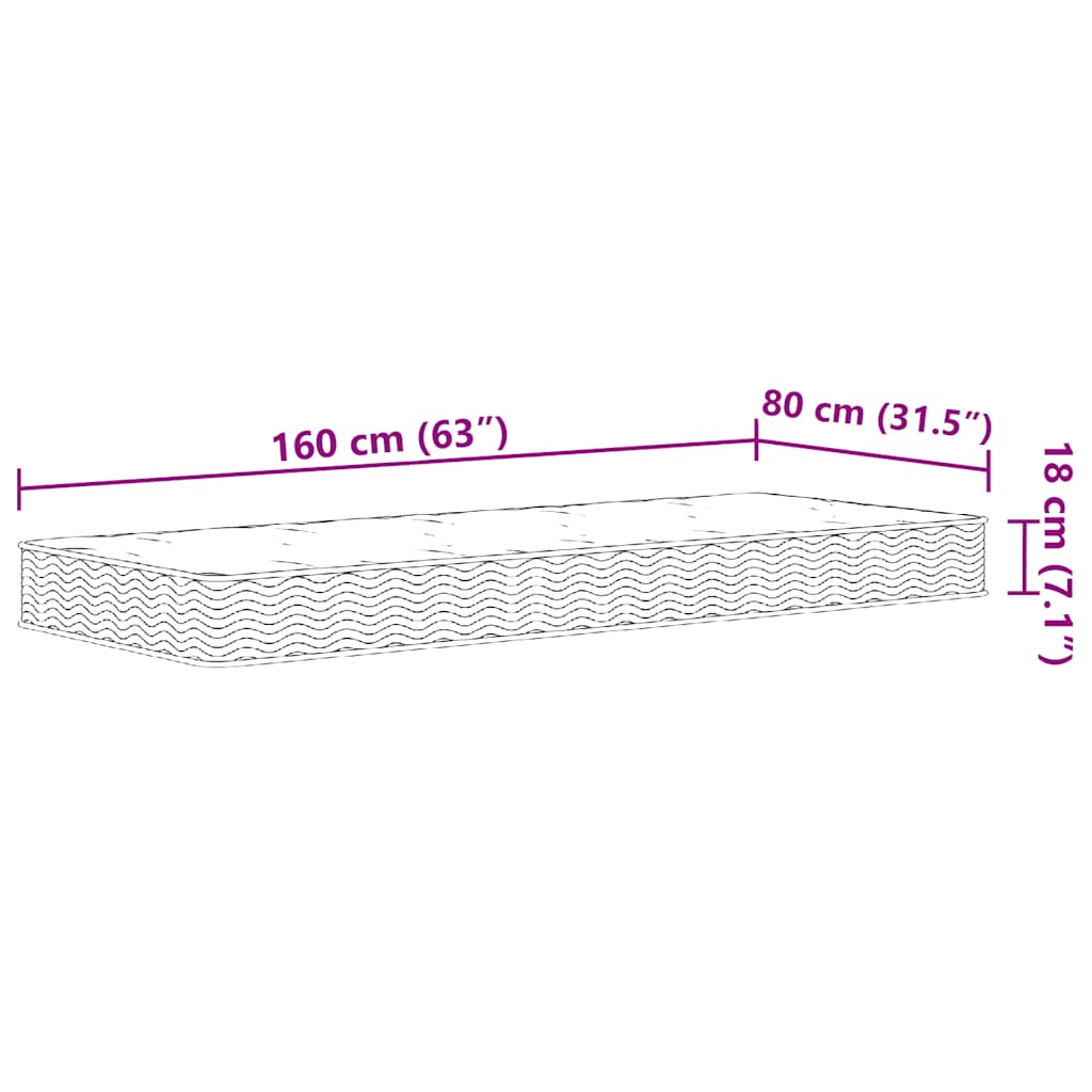 Bonellresårmadrass för barn medium 80x160 cm