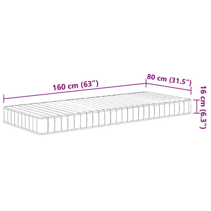 Skummadrass för barn medium mjuk 80x160 cm