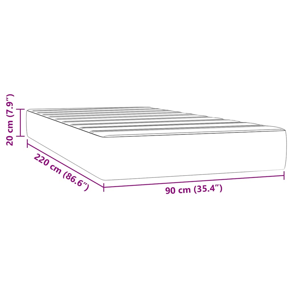 Pocketresårmadrass mörkgrön 90x220x20 cm sammet