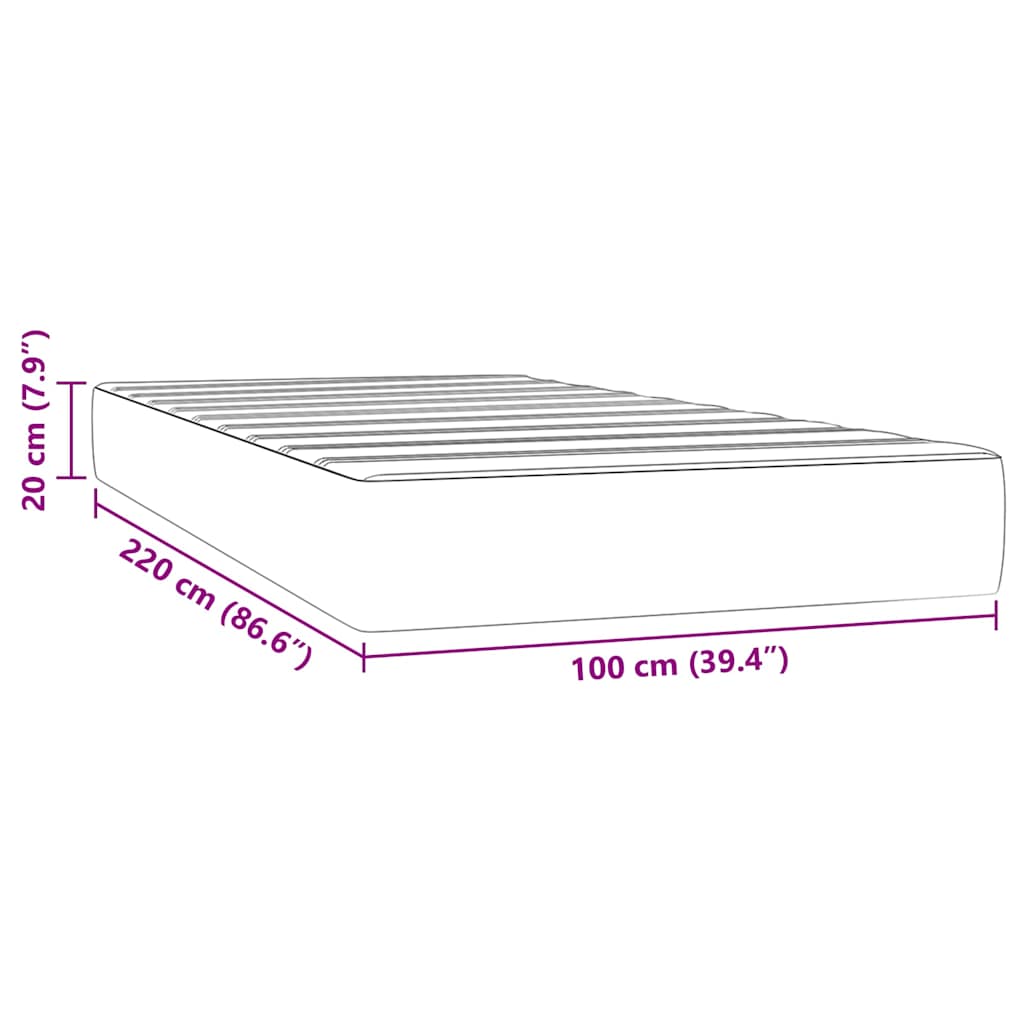 Pocketresårmadrass mörkgrön 100x220x20 cm sammet