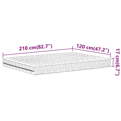 Skummadrass vit 120x210 cm hårdhet H2 H3