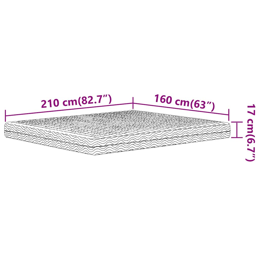 Skummadrass vit 160x210 cm hårdhet H2 H3