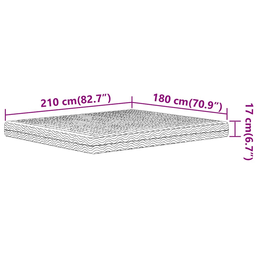 Skummadrass vit 180x210 cm hårdhet H2 H3