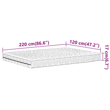 Skummadrass vit 120x220 cm hårdhet H2 H3