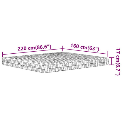 Skummadrass vit 160x220 cm hårdhet H2 H3