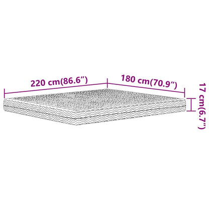 Skummadrass vit 180x220 cm hårdhet H2 H3