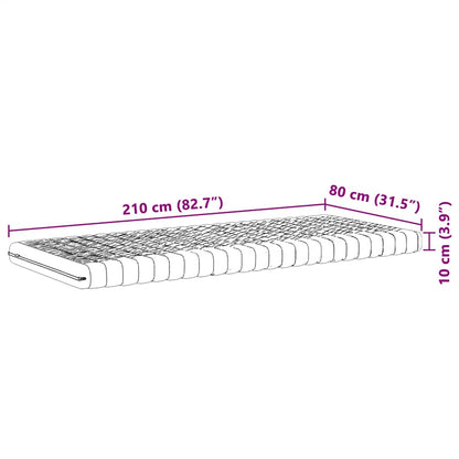 Skummadrass vit 80x210 cm 7-zoner hårdhet 20 ILD