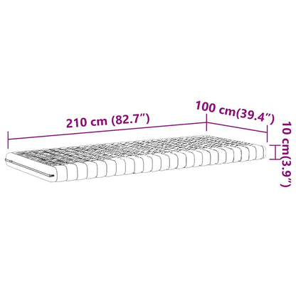 Skummadrass vit 100x210 cm 7-zoner hårdhet 20 ILD