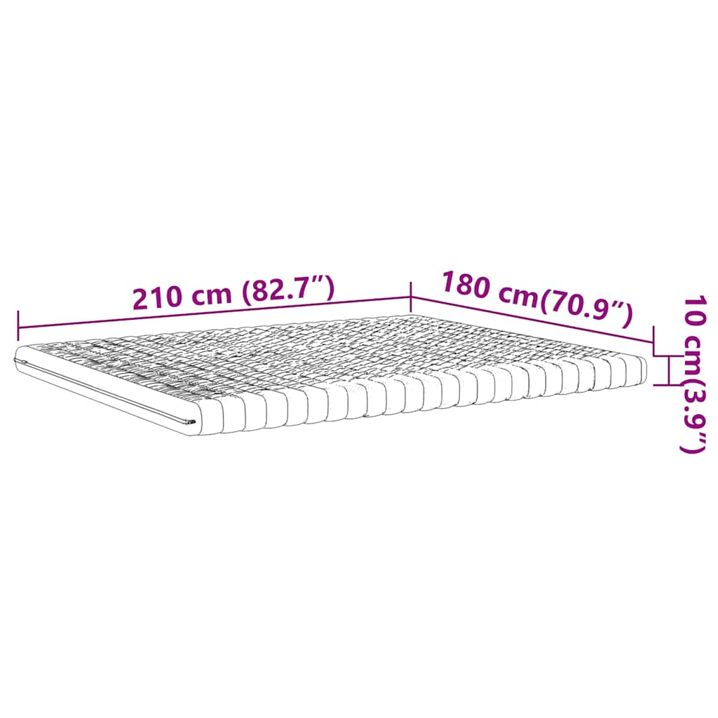 Skummadrass vit 180x210 cm 7-zoner hårdhet 20 ILD