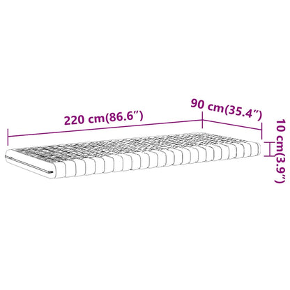 Skummadrass vit 90x220 cm 7-zoner hårdhet 20 ILD