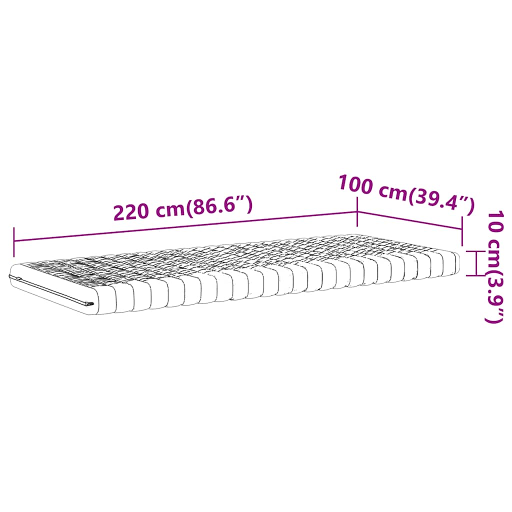 Skummadrass vit 100x220 cm 7-zoner hårdhet 20 ILD