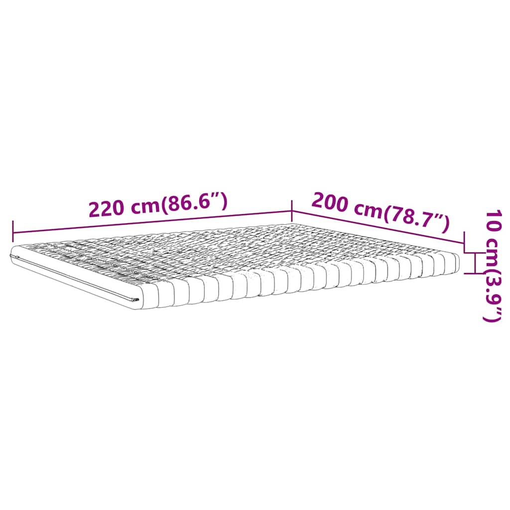 Skummadrass vit 200x220 cm 7-zoner hårdhet 20 ILD