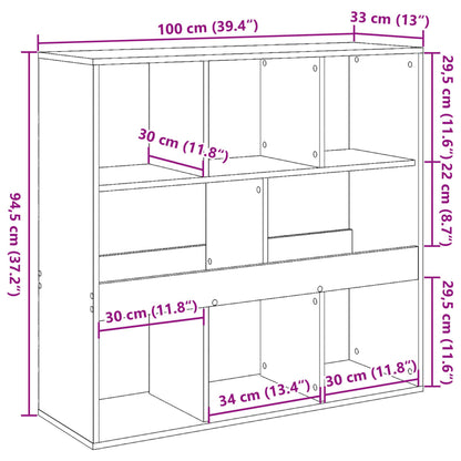 Rumsavdelare svart 100x33x94,5 cm konstruerat trä