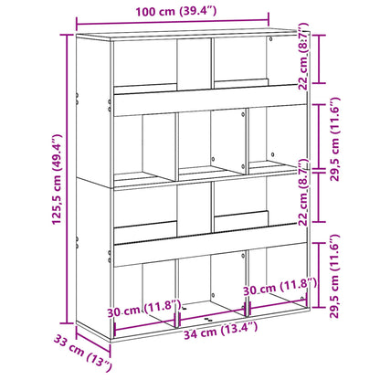 Rumsavdelare vit 100x33x125,5 cm konstruerat trä