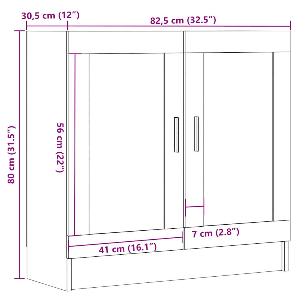 Bokhylla åldrat trä 82,5x30,5x80 cm konstruerat trä