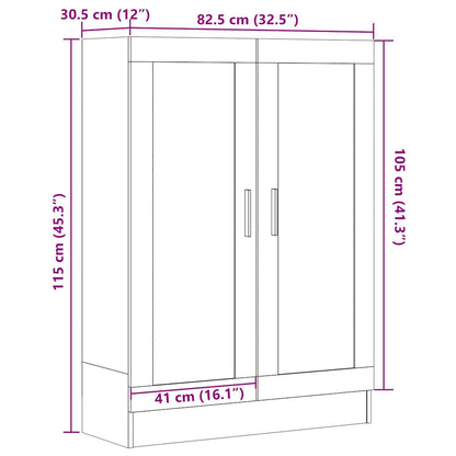 Bokskåp åldrat trä 82,5x30,5x115 cm konstruerat trä