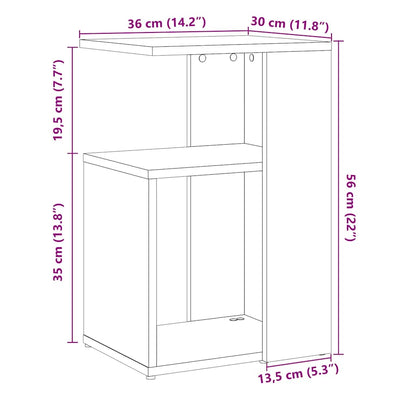 Sidobord åldrat trä 50x30x50 cm konstruerat trä