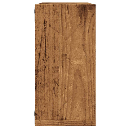 Vägghylla kubformad 4 st åldrat trä 30x15x30 cm konstruerat trä