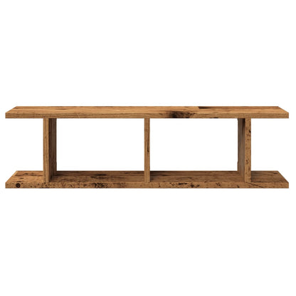 Vägghyllor 2 st åldrat trä 75x18x20 cm konstruerat trä