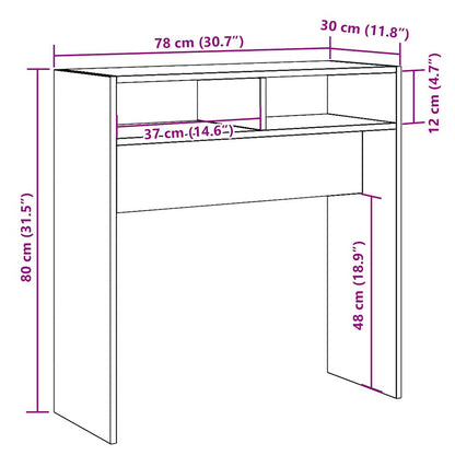 Konsolbord artisan ek 78x30x80 cm konstruerat trä