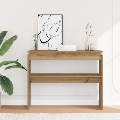 Konsolbord artisan ek 102x30x80 cm konstruerat trä