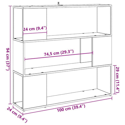 Bokhylla/rumsavdelare gammalt trä 100x24x94 cm