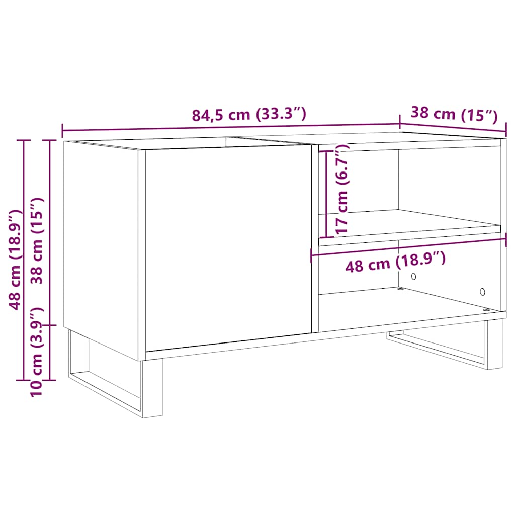 Stereobänk artisan ek 84,5x38x48 cm konstruerat trä