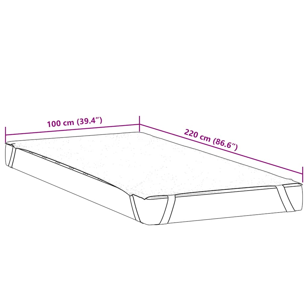 Madrasskydd vit 100x220 cm vattentät