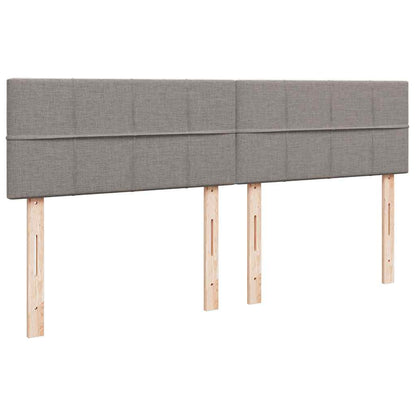 Ottoman sängram med madrass taupe 200x200 cm tyg