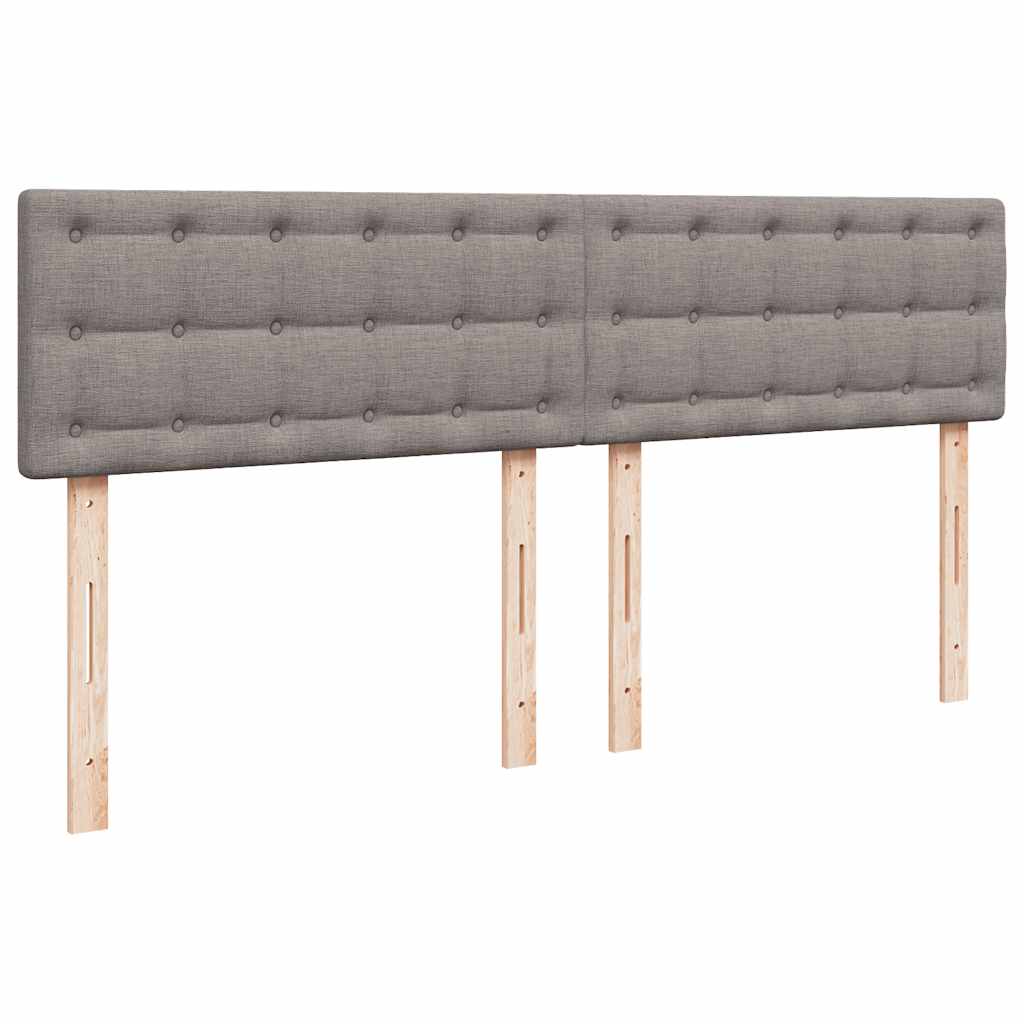 Ottoman sängram med madrass taupe 200x200 cm tyg