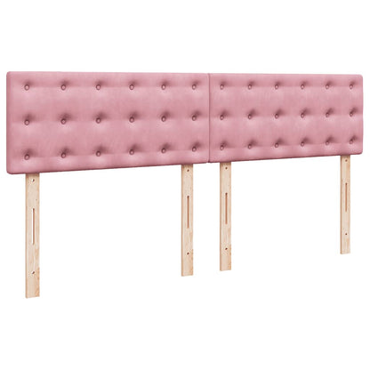 Ottoman sängram med madrass rosa 200x200 cm sammet