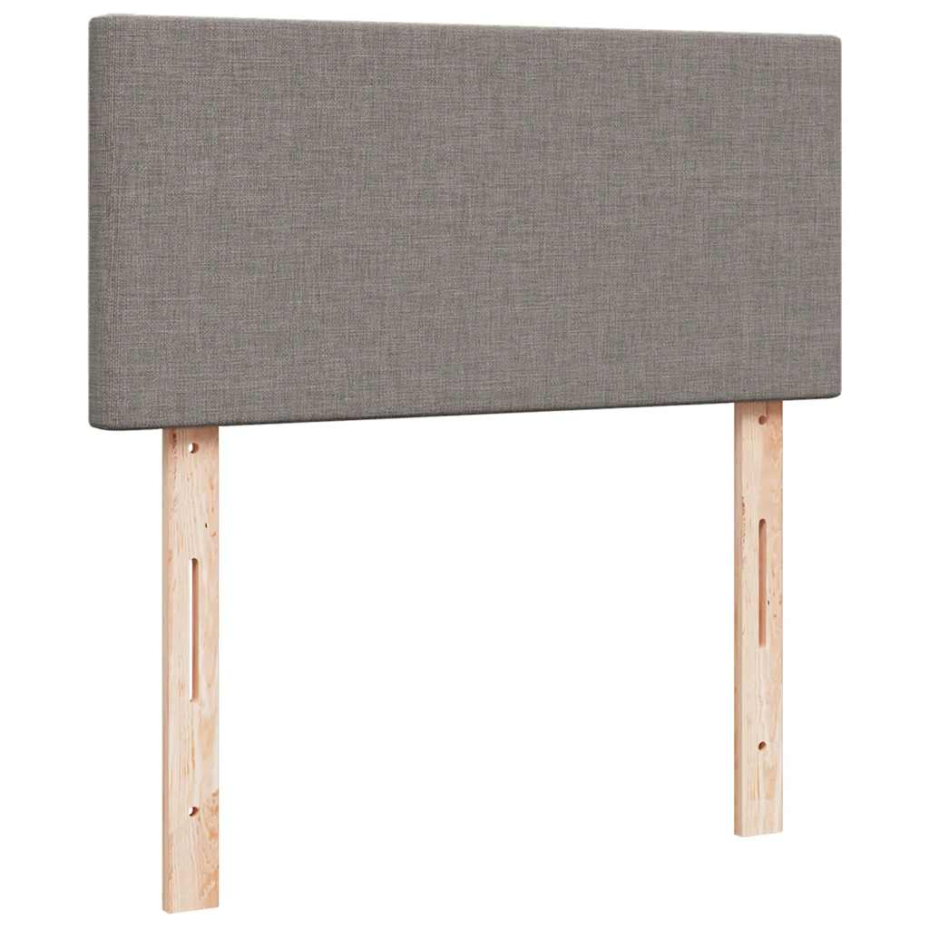 Ottoman sängram med madrasser taupe 200x200 cm tyg