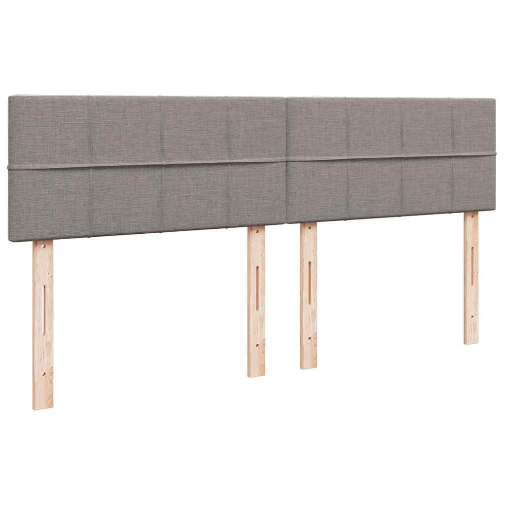 Ottoman sängram med madrasser taupe 200x200 cm tyg