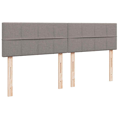 Ottoman sängram med madrasser taupe 200x200 cm tyg