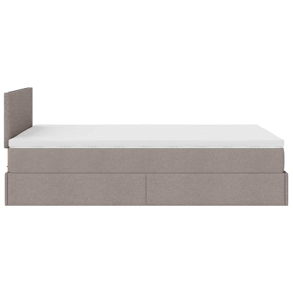 Ottoman sängram med madrass taupe 120x200 cm tyg