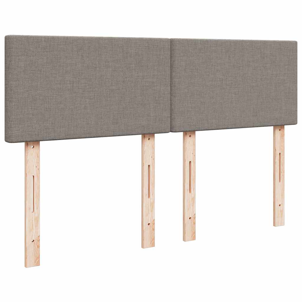 Ottoman säng med madrass och LED-lampor taupe 140x190 cm tyg