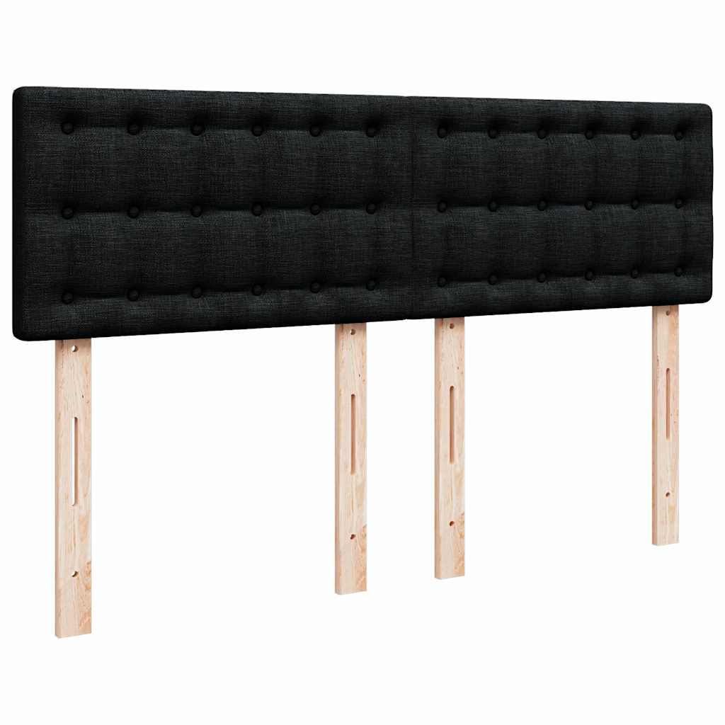 Ottoman säng med madrass och LED-lampor svart 140x190 cm tyg