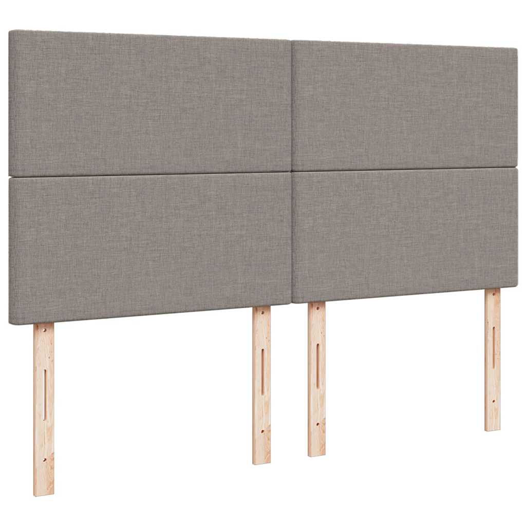 Ottoman sängram med madrasser taupe 200x200 cm tyg