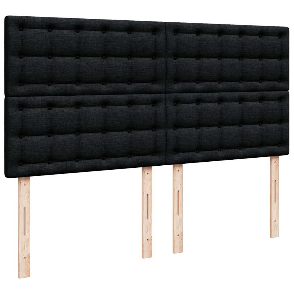 Ottoman sängram med madrasser svart 200x200 cm tyg