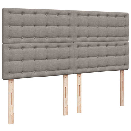 Ottoman sängram med madrasser taupe 200x200 cm tyg