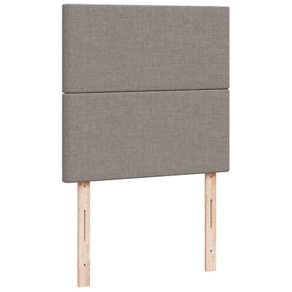 Ottoman sängram med madrasser taupe 200x200 cm tyg