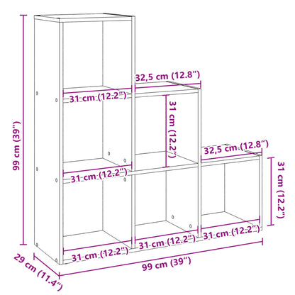 Bokhylla/Rumsavdelare 3 hyllplan svart 99x29x99 cm konstr. trä