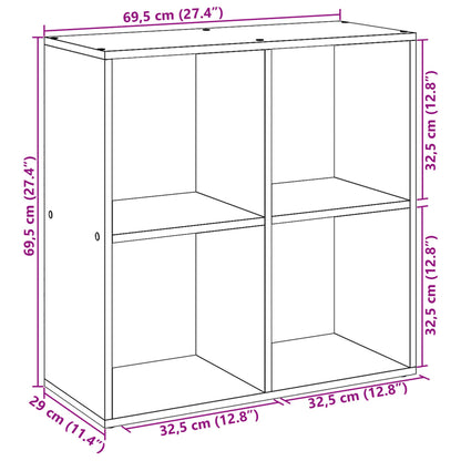 Bokhylla/Rumsavdelare vit 69,5x29x69,5 cm konstruerat trä