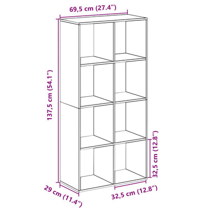 Bokhylla/Rumsavdelare vit 69,5x29x137,5 cm konstruerat trä