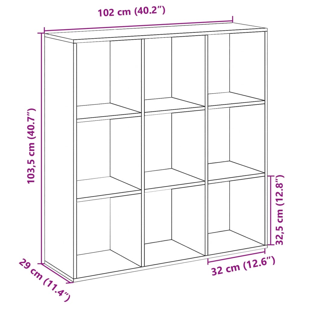 Bokhylla/Rumsavdelare svart 102x29x103,5 cm konstruerat trä