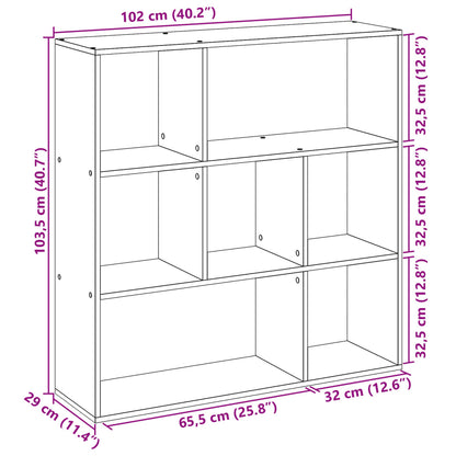 Bokhylla/Rumsavdelare brun ek 102x29x103,5 cm konstruerat trä