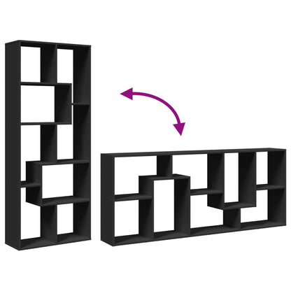 Bokhylla/Rumsavdelare svart 67x25x161,5 cm konstruerat trä