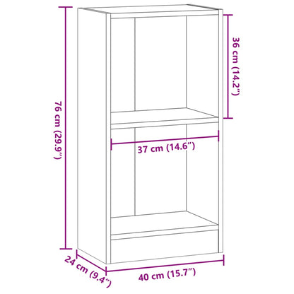 Bokhylla brun ek 40x24x76 cm konstruerat trä