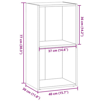 Bokhylla ek 40x30x77 cm konstruerat trä