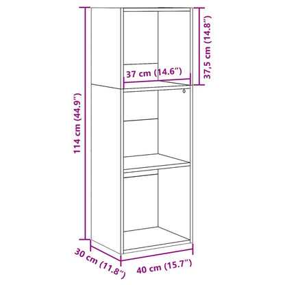 Bokhylla svart 40x30x114 cm konstruerat trä